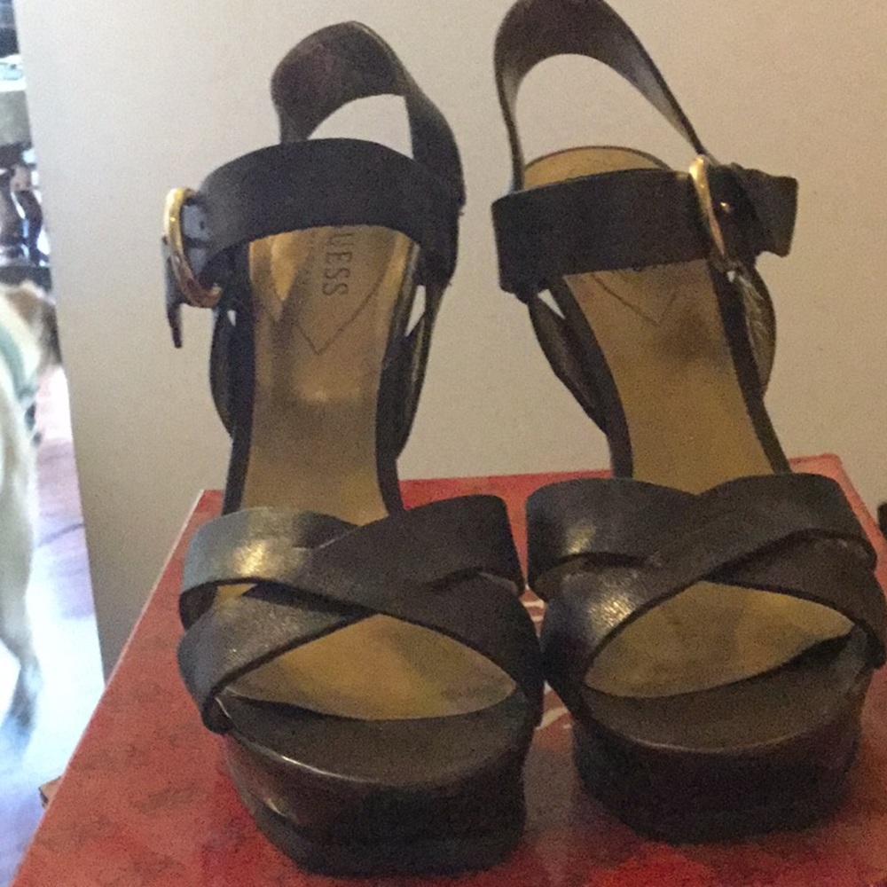 Guess brown platform sandals.  Size 8